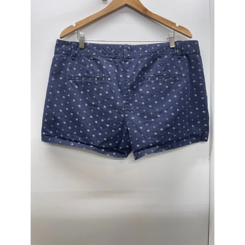 Gap City Short Womens 18 Navy Blue Geometric Medallion Print Chino Shorts